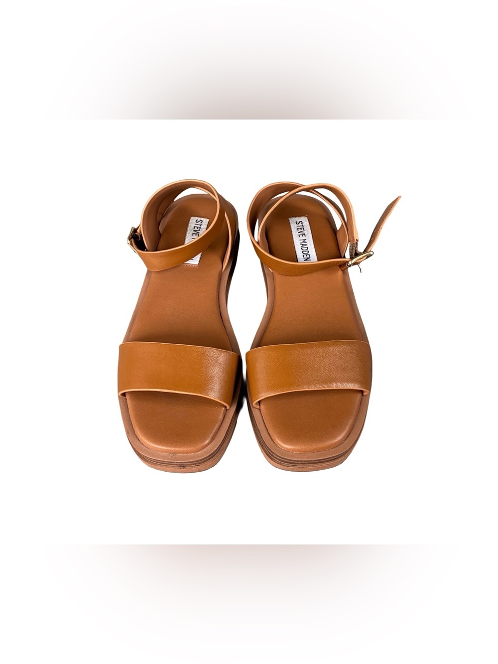 Steve Madden Tristian Cognac Leather Sandals | Womens Size 7